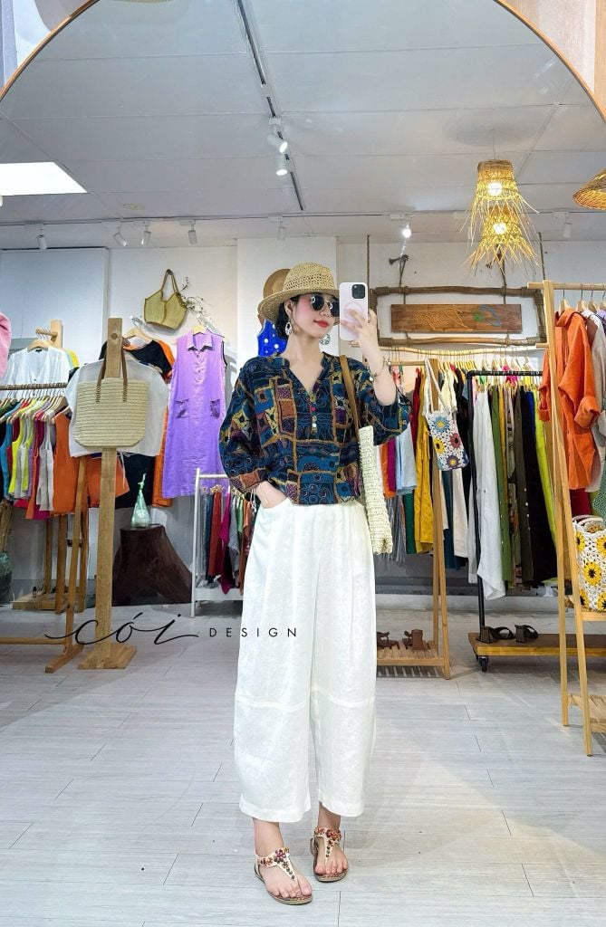 Quần baggy linen tưng premium Cói Design