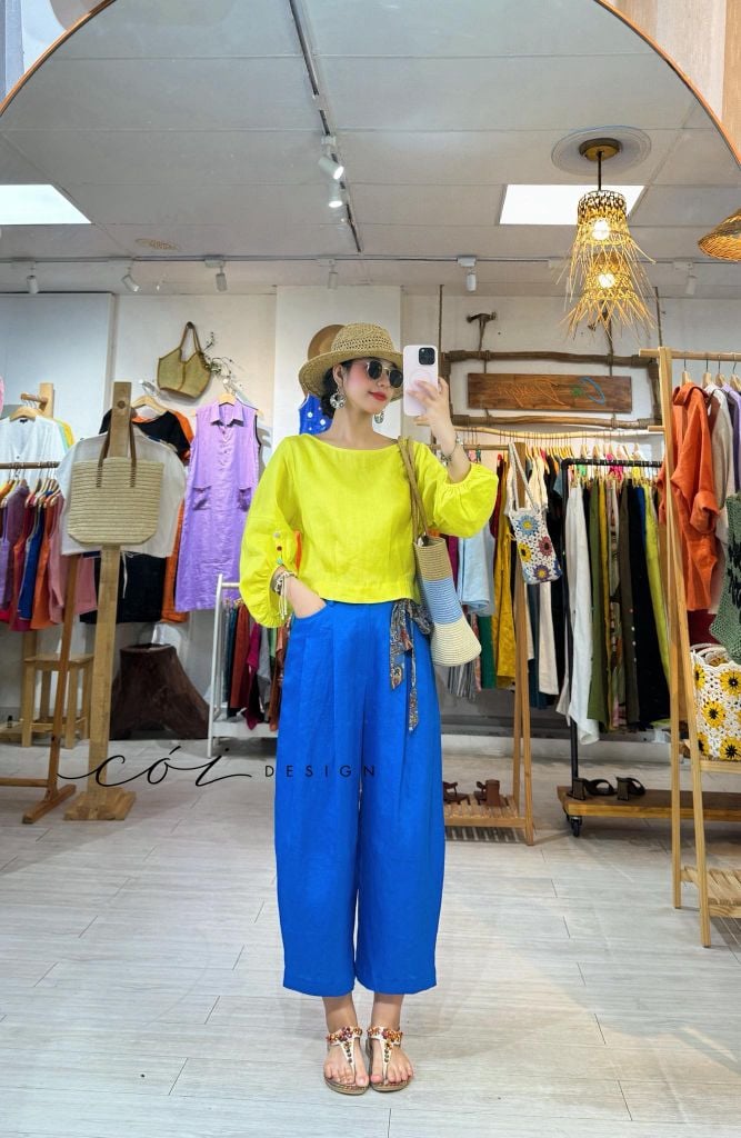 Quần baggy linen tưng premium Cói Design