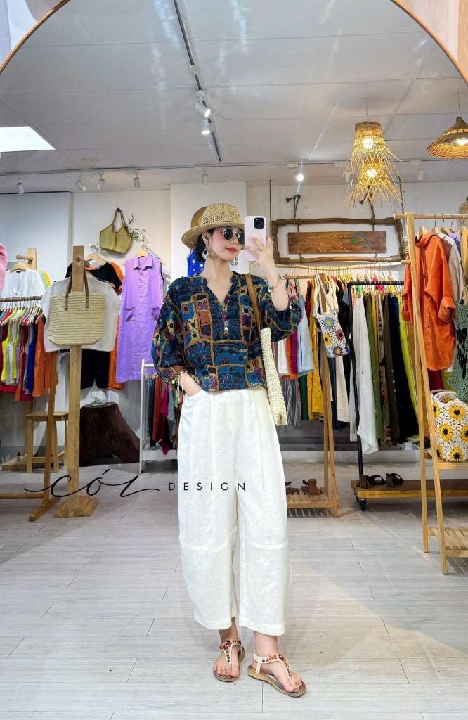 Quần baggy linen tưng premium Cói Design