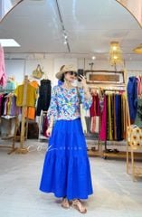 Áo tay phồng phối nơ lưng linen tưng premium Cói Design