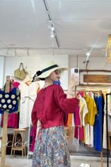 Áo tay phồng phối nơ lưng linen tưng premium Cói Design