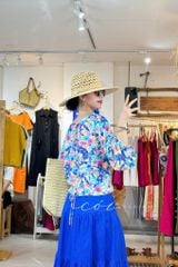 Áo tay phồng phối nơ lưng linen tưng premium Cói Design