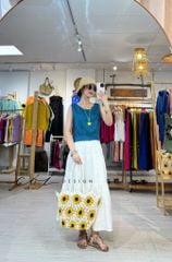 Áo sát nách phối nơ lưng linen tưng premium Cói Design