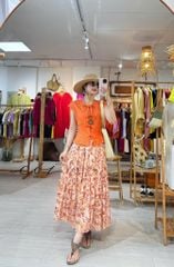Chân váy tầng linen tưng premium Cói Design