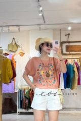 Áo linen thêu cánh dơi Cói Design