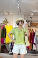 Áo xoắn lưng linen tưng premium Cói Design