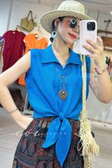Quần bo gấu hoạ tiết Paisley linen Cói Design