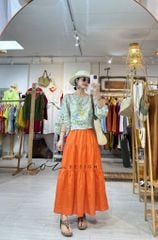 Áo tay phồng phối nơ lưng linen tưng premium Cói Design