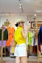Áo sát nách thắt dây linen tưng premium Cói Design