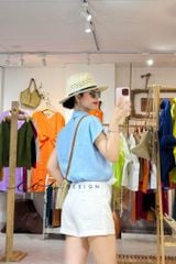 Áo cổ sơ mi phối dây linen tưng premium Cói Design