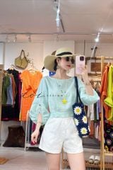 Áo tay phồng phối nơ lưng linen tưng premium Cói Design