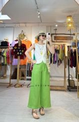 Quần suông phối bèo lai túi linen tưng premium Cói Design