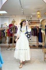 Chân váy tầng Chất cotton dobby Cói Design