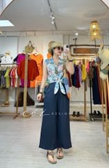 Quần suông phối bèo lai túi linen tưng premium Cói Design
