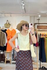 Áo sát nách phối nơ lưng linen tưng premium Cói Design