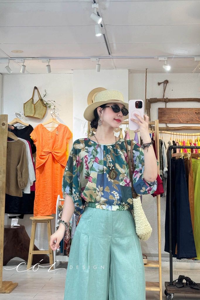 Quần xếp ly 2 túi sau linen tưng premium Cói Design