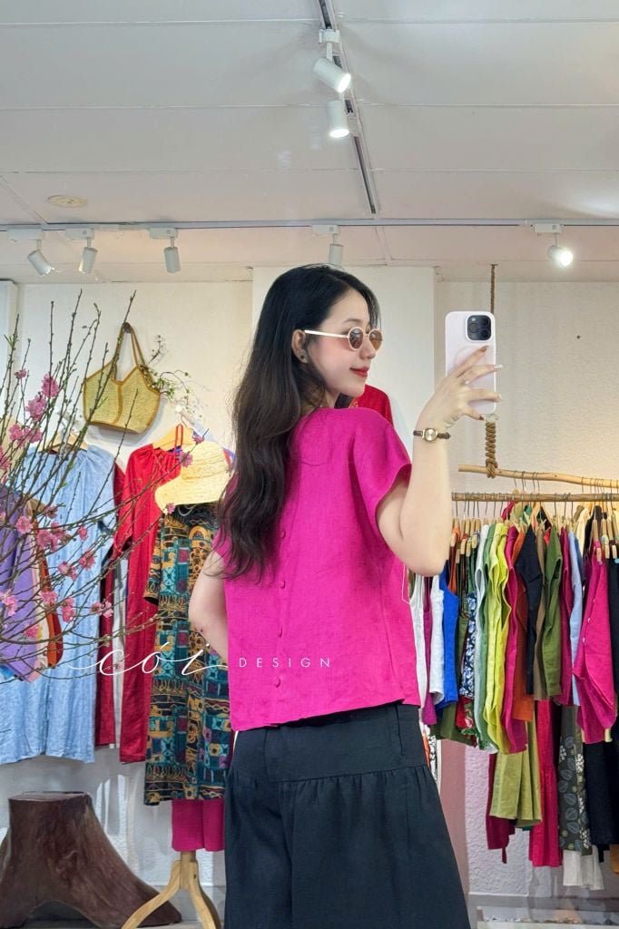 Quần 1 tầng suông lưng thun linen tưng premium Cói Design