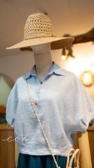 Áo sơ mi nút bọc tay liền Linen tưng premium Cói Design