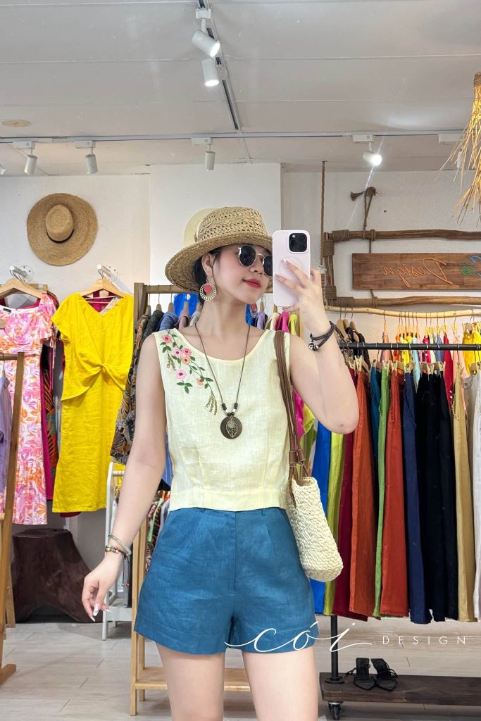 Quần short blazer linen tưng prenium  Cói Design