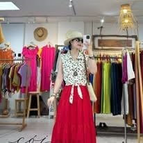 Chân váy tầng linen tưng premium Cói Design