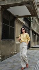 Áo cổ V tay manset linen tưng premium Cói Design