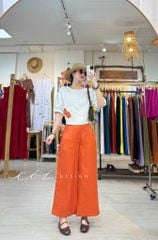 Áo thêu viền cổ phối hoa tua rua handmade linen tưng premium Cói Design