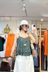 Áo 2 dây bèo linen tưng premium Cói Design