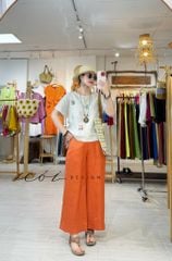 Quần suông phối bèo lai túi linen tưng premium Cói Design