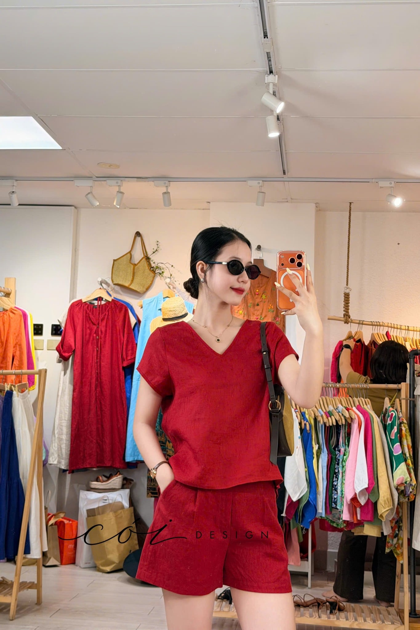 Áo xoắn lưng linen tưng premium Cói Design