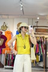Quần suông phối bèo lai túi linen tưng premium Cói Design