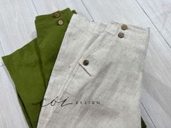 Quần suông phối nút linen tưng premium Cói Design