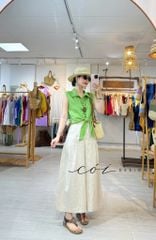 Quần xếp ly 2 túi sau linen tưng premium Cói Design