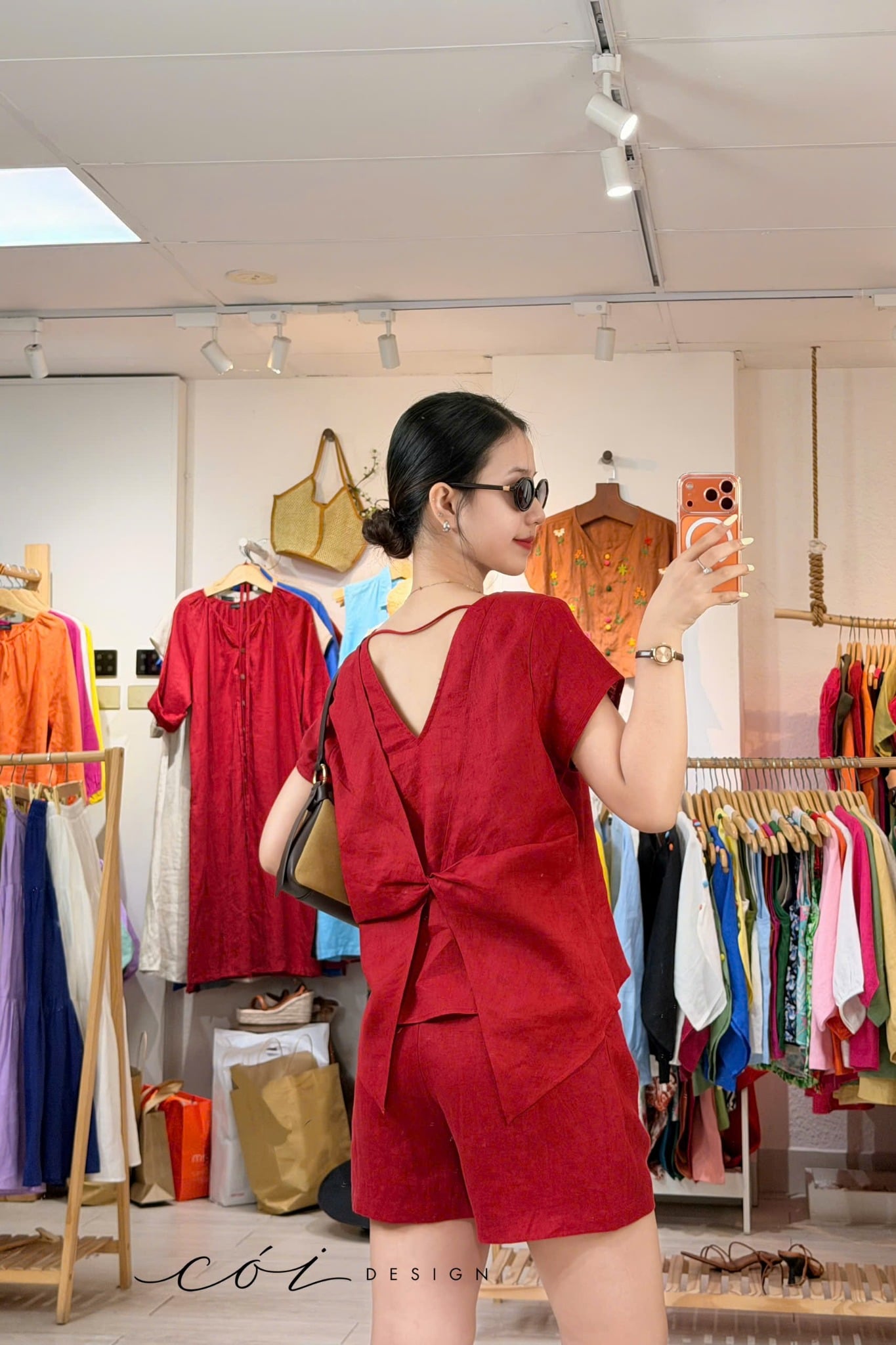 Áo xoắn lưng linen tưng premium Cói Design