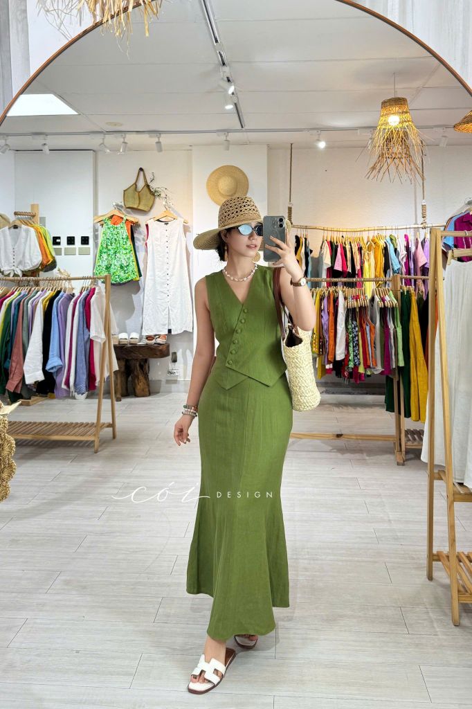 Chân váy 8 mảnh đuôi cá linen tưng premium Cói Design