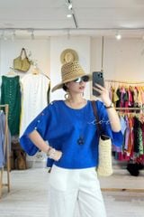Áo tay rơi đan chéo lưng linen tưng premium Cói Design