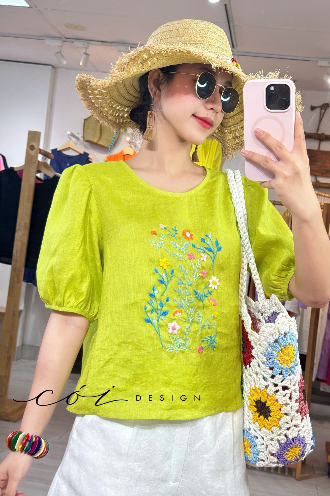 Áo thêu tay Vườn Hoa Nhỏ Cói Design