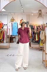 Áo sơ mi 2 túi mổ linen tưng premium Cói Design