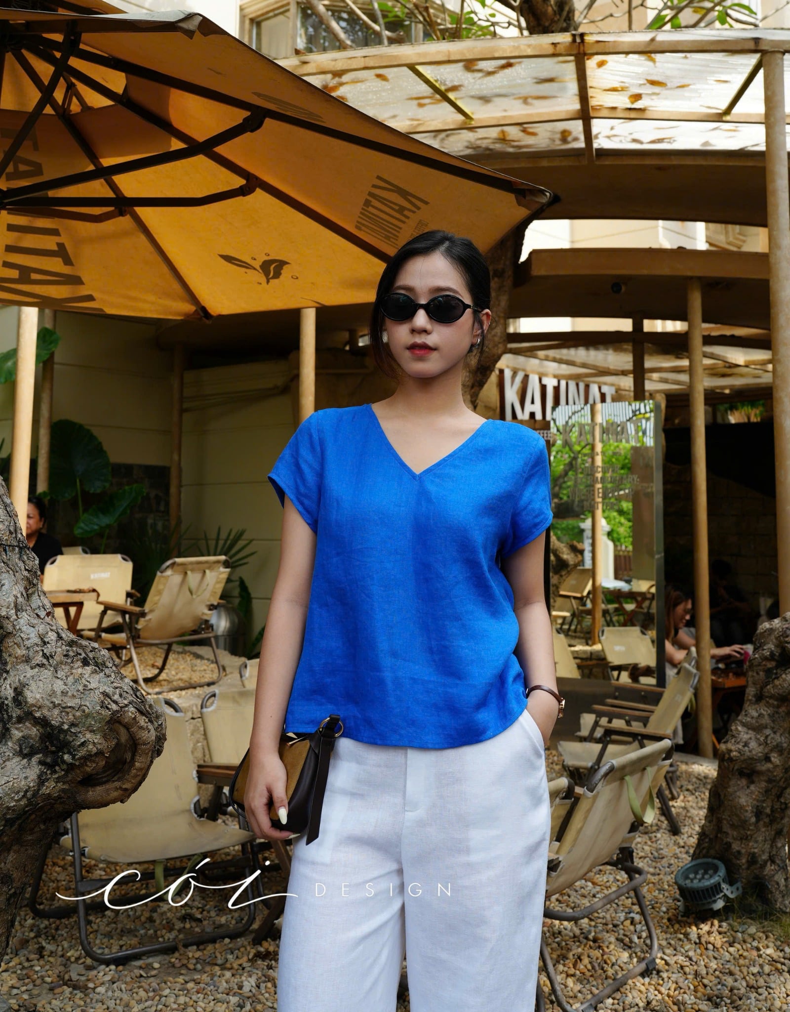 Áo xoắn lưng linen tưng premium Cói Design