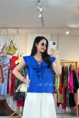 Áo cổ phối bèo linen tưng premium Cói Design