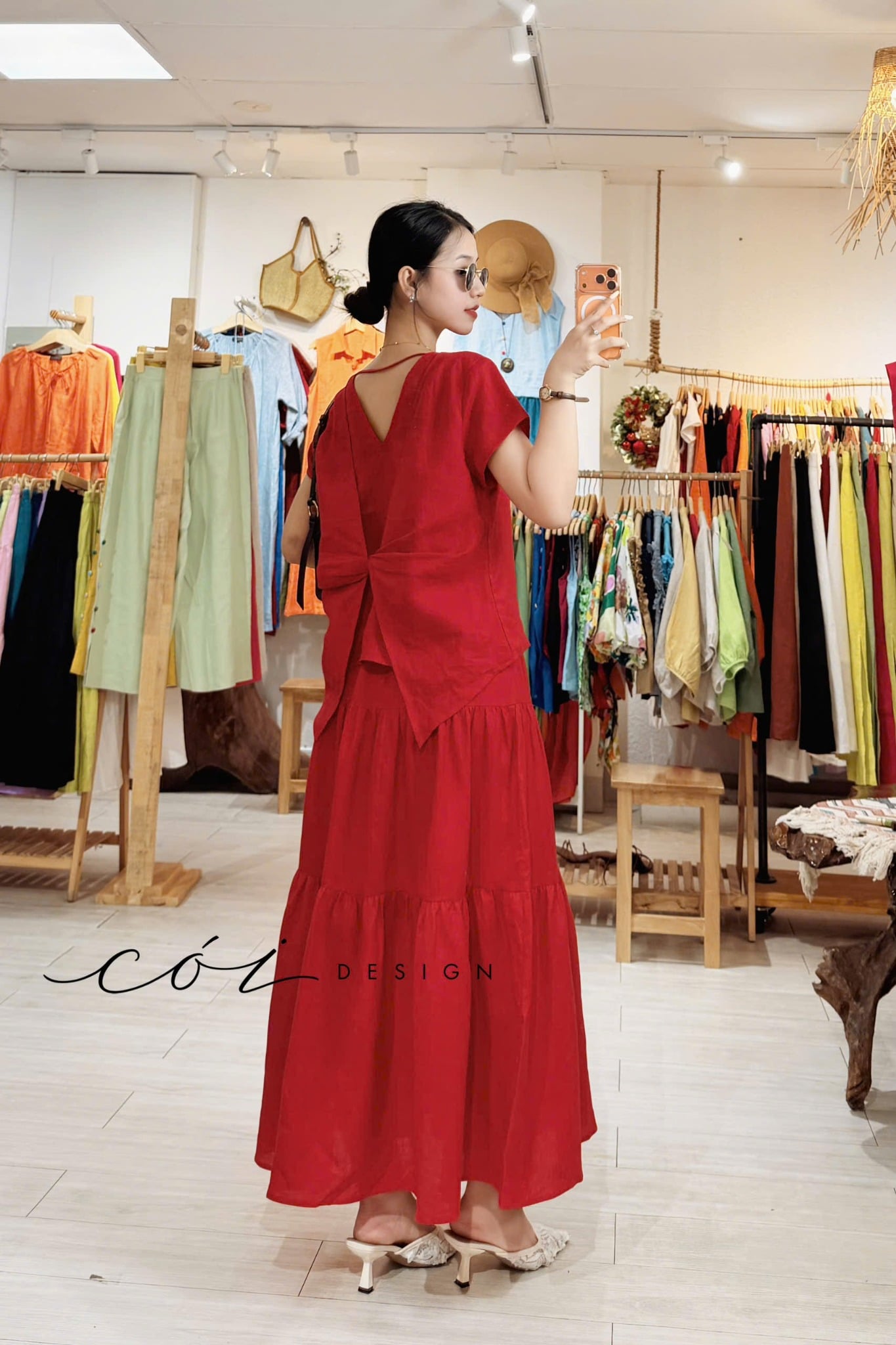Chân váy tầng linen tưng premium Cói Design