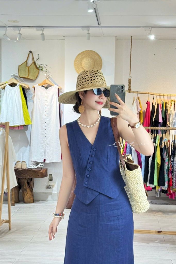 Chân váy 8 mảnh đuôi cá linen tưng premium Cói Design
