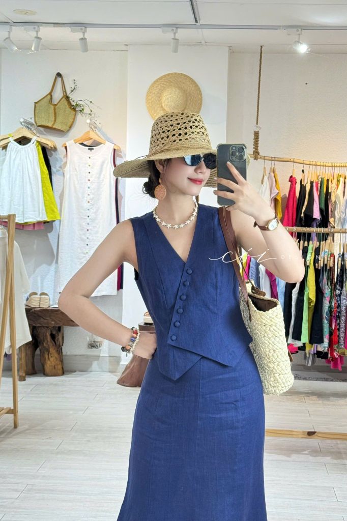 Chân váy 8 mảnh đuôi cá linen tưng premium Cói Design
