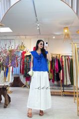 Áo cổ phối bèo linen tưng premium Cói Design