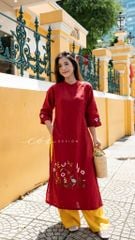 Áo dài Hoa Tường Vi Cói Design