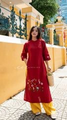 Áo dài Hoa Tường Vi Cói Design