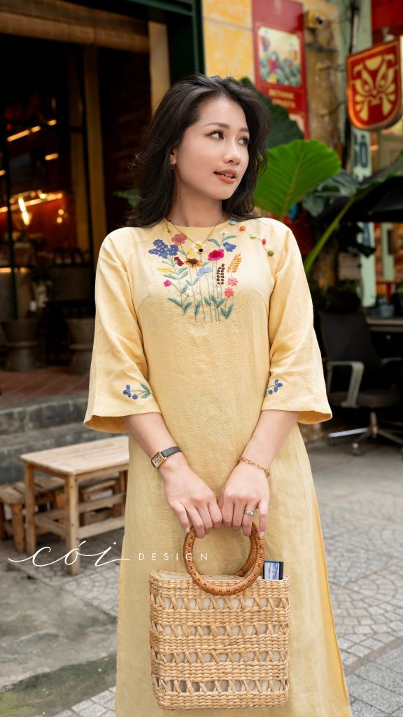 Áo dài Thiên Hương Cói Design
