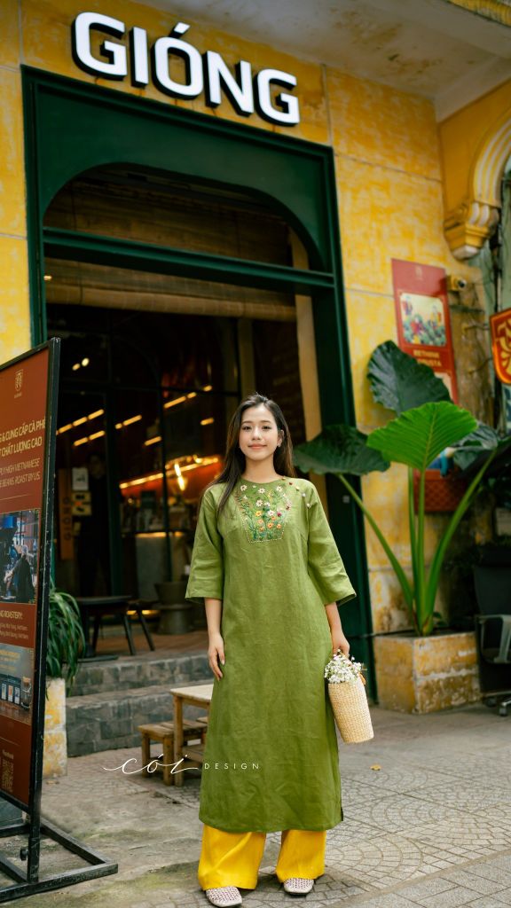 Áo dài Hoa Đồng Nội Cói Design
