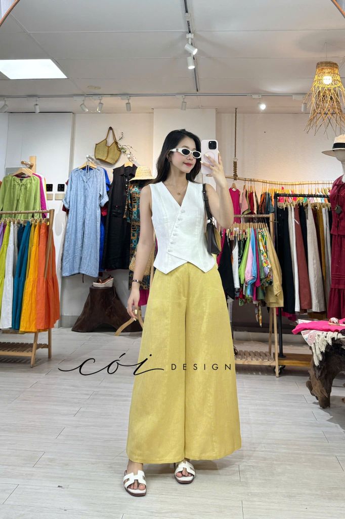 Quần 8 mảnh form váy linen tưng premium Cói Design