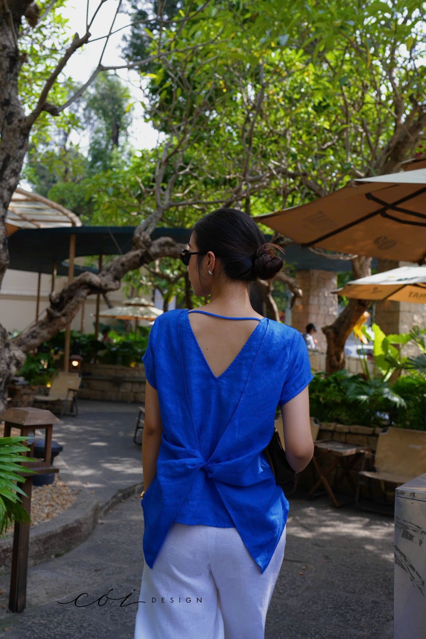 Áo xoắn lưng linen tưng premium Cói Design