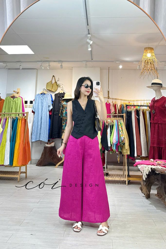 Quần 8 mảnh form váy linen tưng premium Cói Design